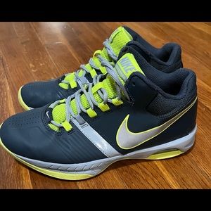 Nike Air Visi Pro 5 Men's Basketball Shoes Gray/Neon Yellow Size 9